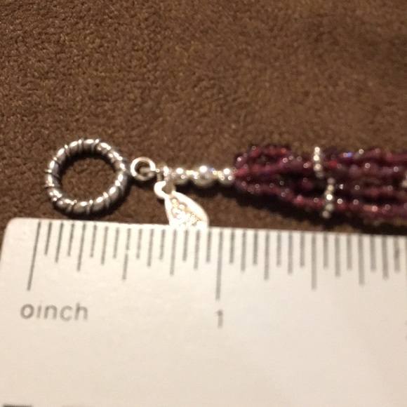 Garnet Beads and SS Toggle Closure Bracelet - Picture 4 of 5